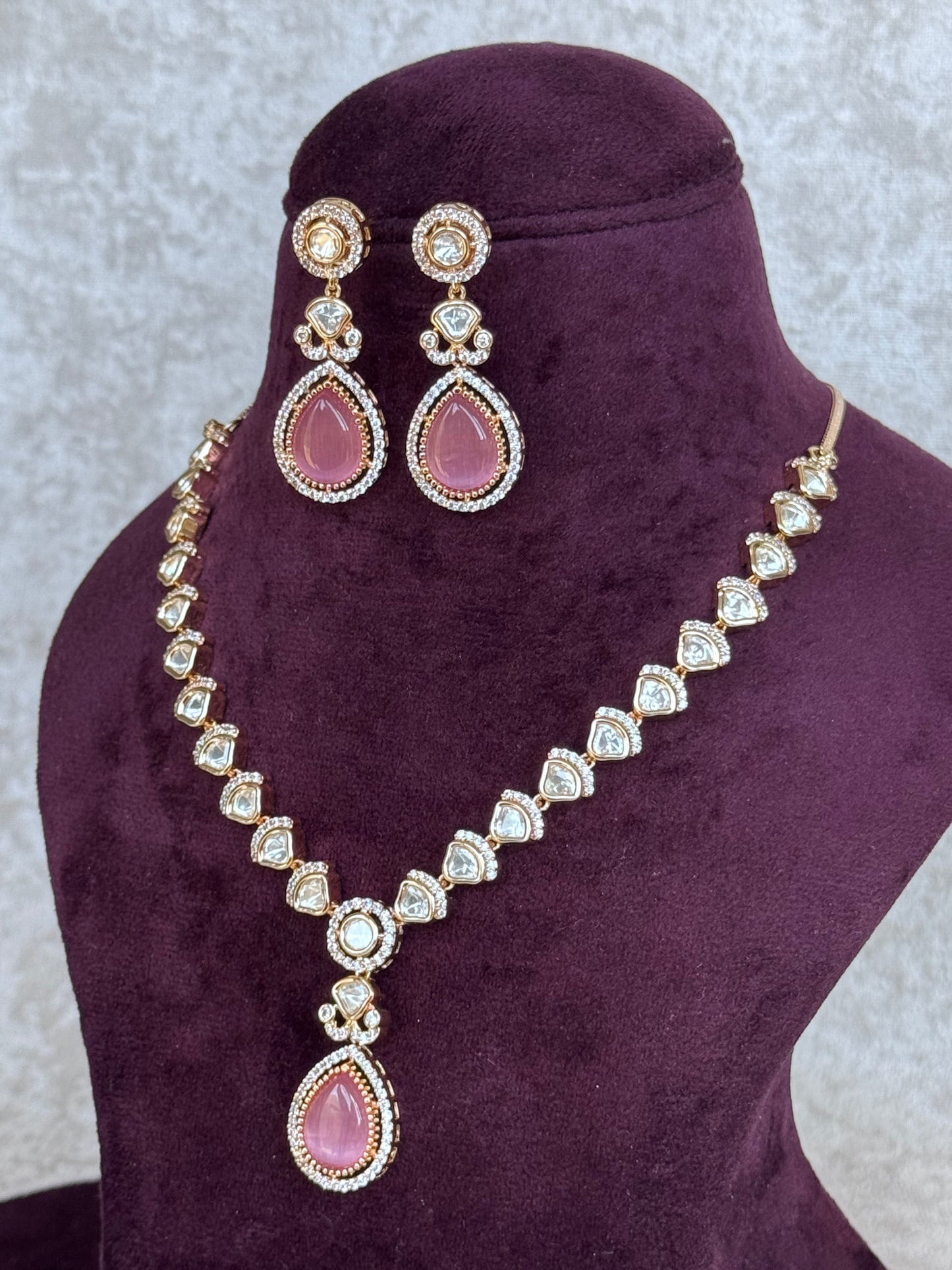Gold Kundan Stone Necklace Set | The Tara Collection