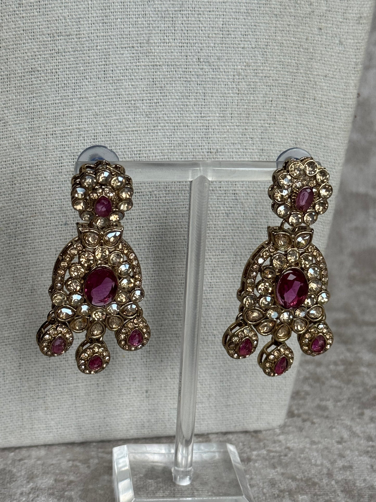 Plum Statement Necklace Set | With Earrings & Tikka