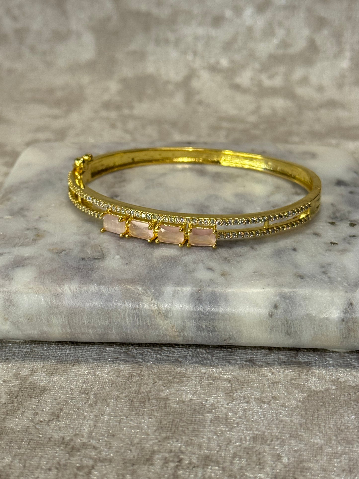 AD & Gold Openable Bangle