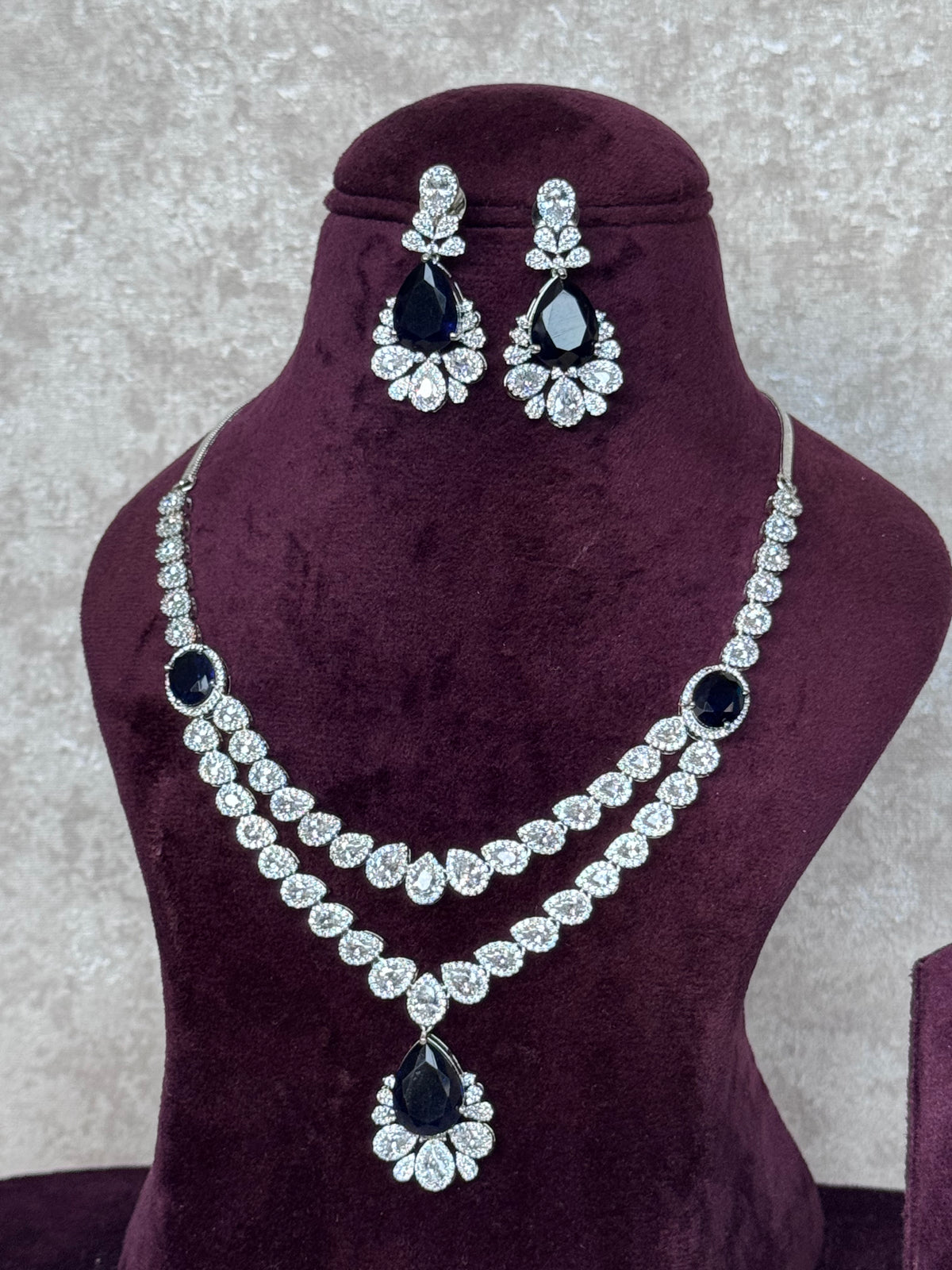 Rhea - American Diamond Necklace Set | The Tara Collection