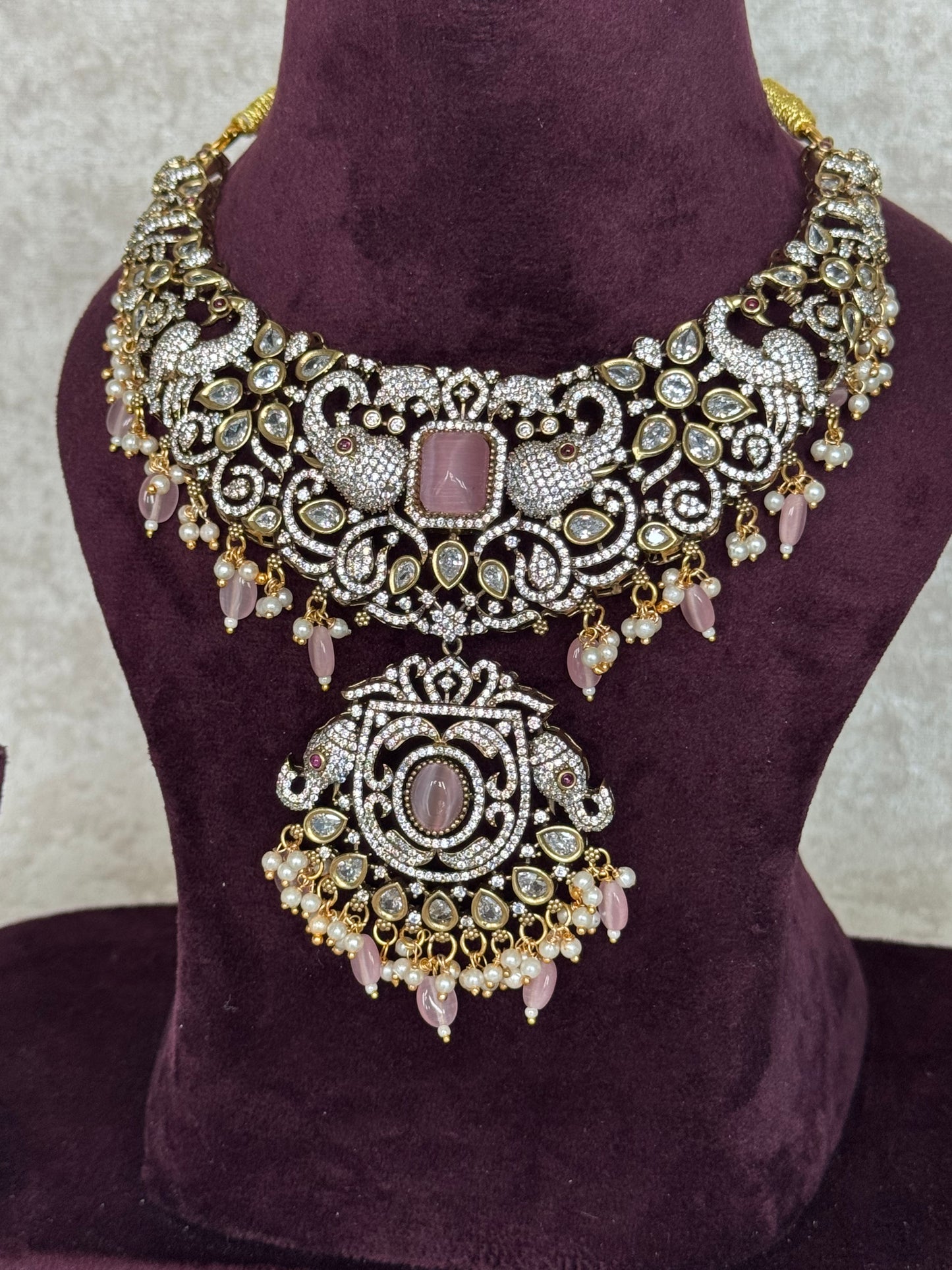 Blush Pink Hasli Necklace Set | The Tara Collection