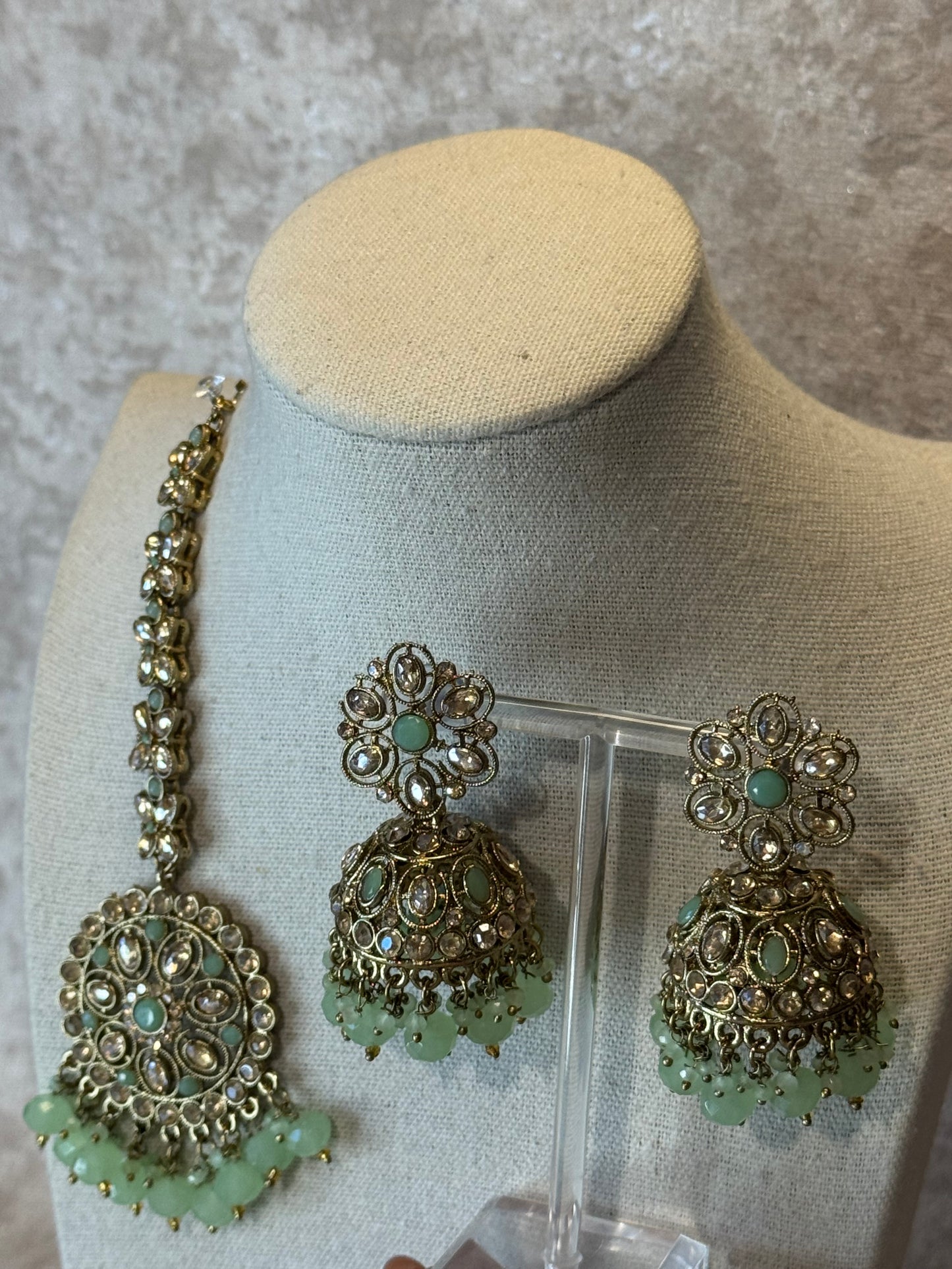 Polki Earring Tikka Set