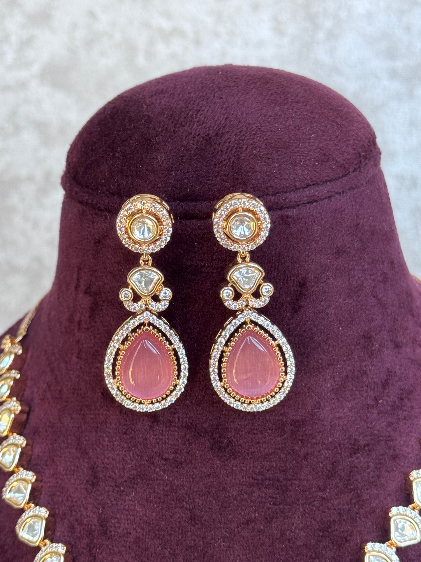 Gold Kundan Stone Necklace Set | The Tara Collection