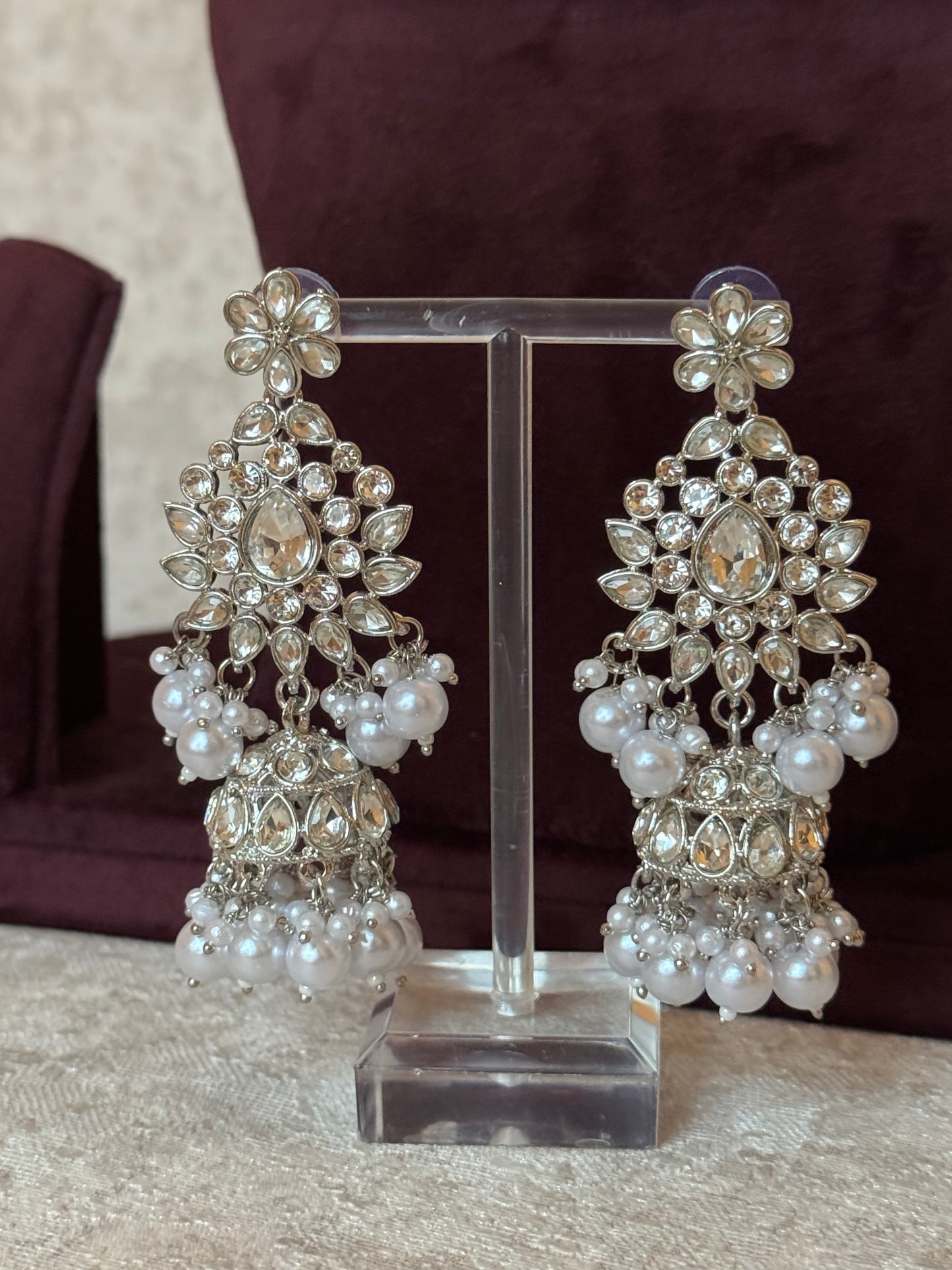 Silver Necklace Set | Necklace, Earrings, Tikka