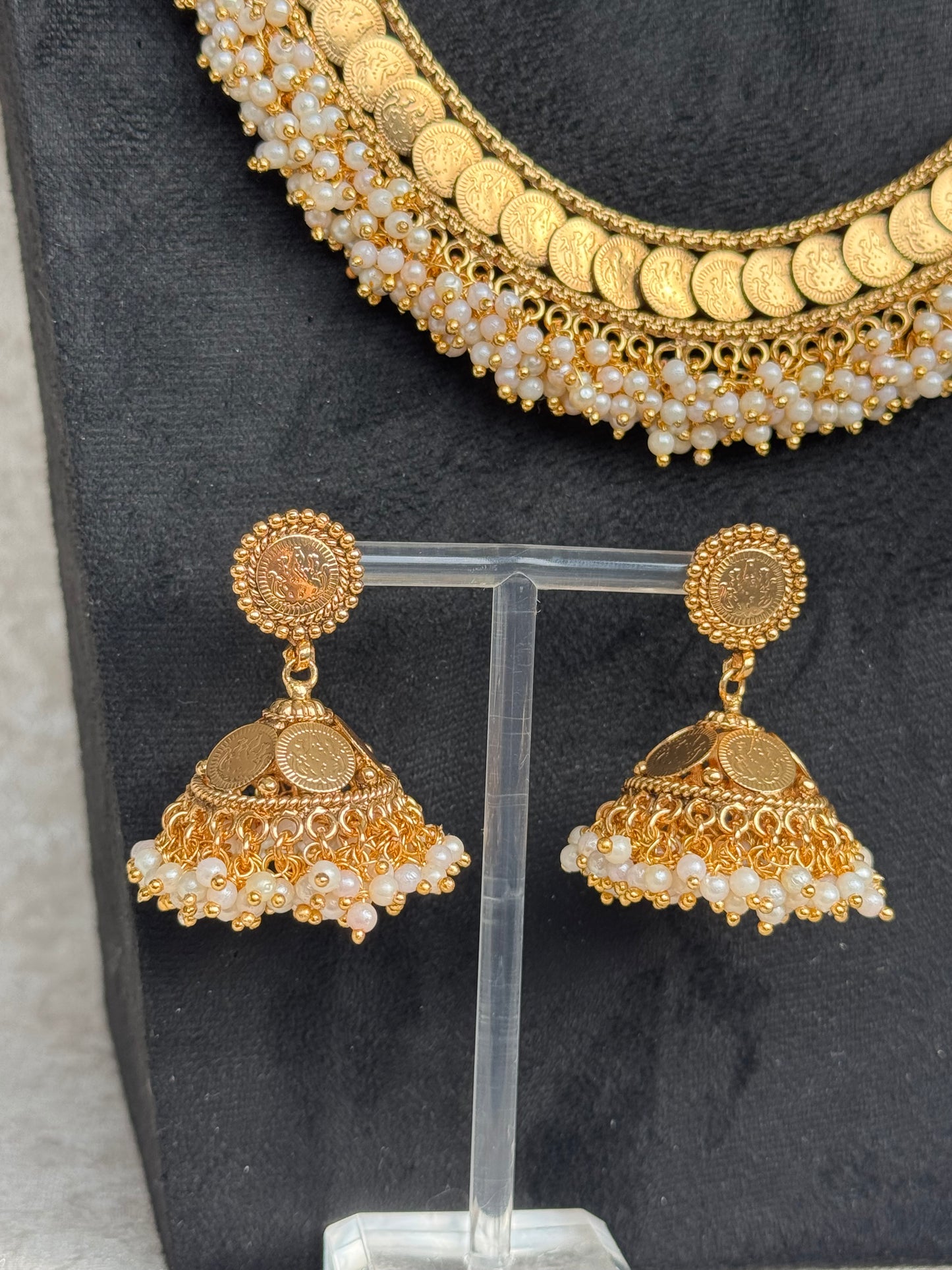 Clustered Pearl Temple Coin Mala Set | The Tara Collection