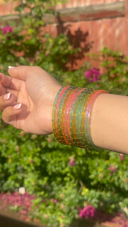 Pastel Multicoloured Glass Set of 12 | The Tara Collection