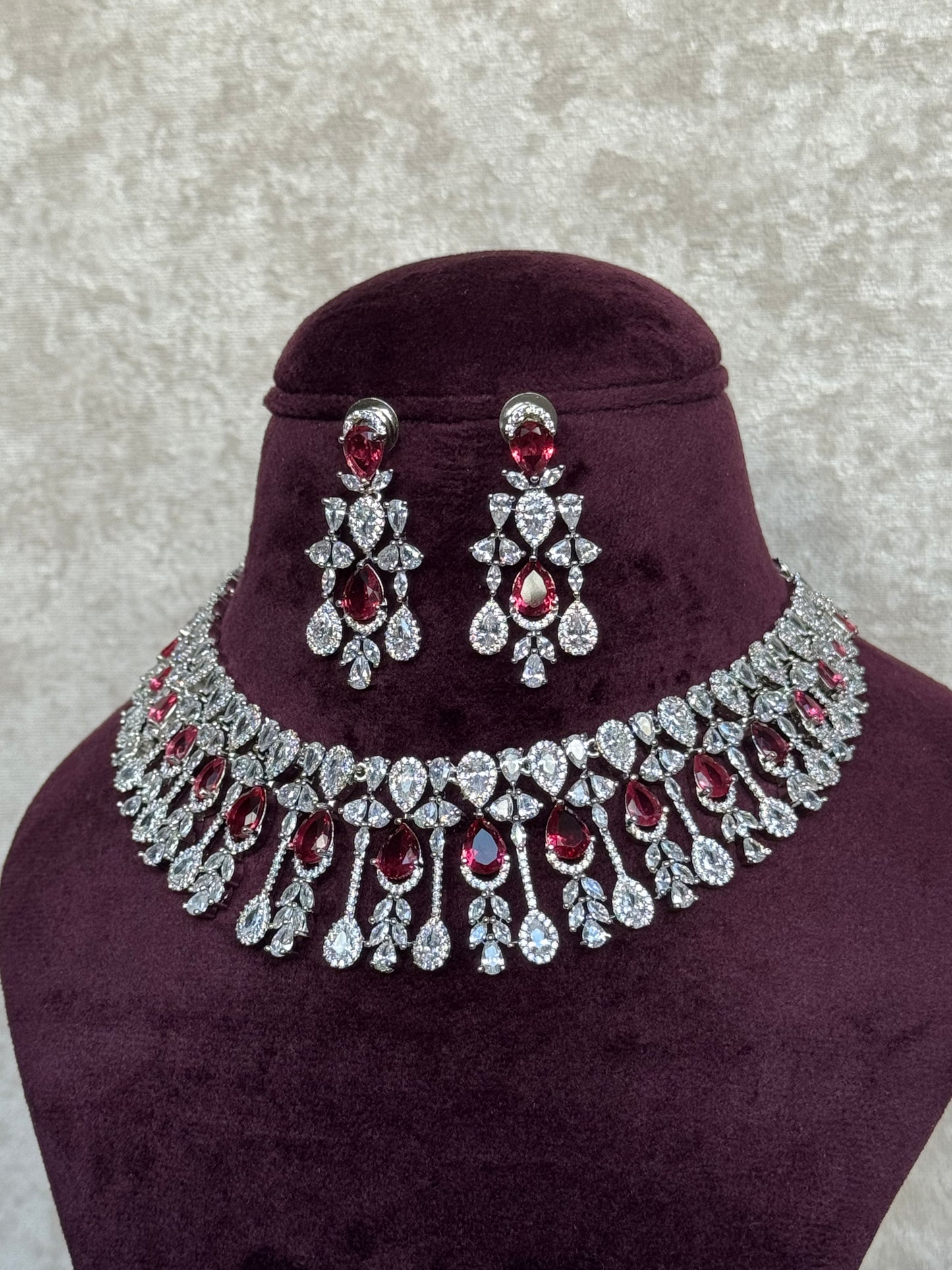 Double Layer Mala Necklace Set | Jhumka Earrings