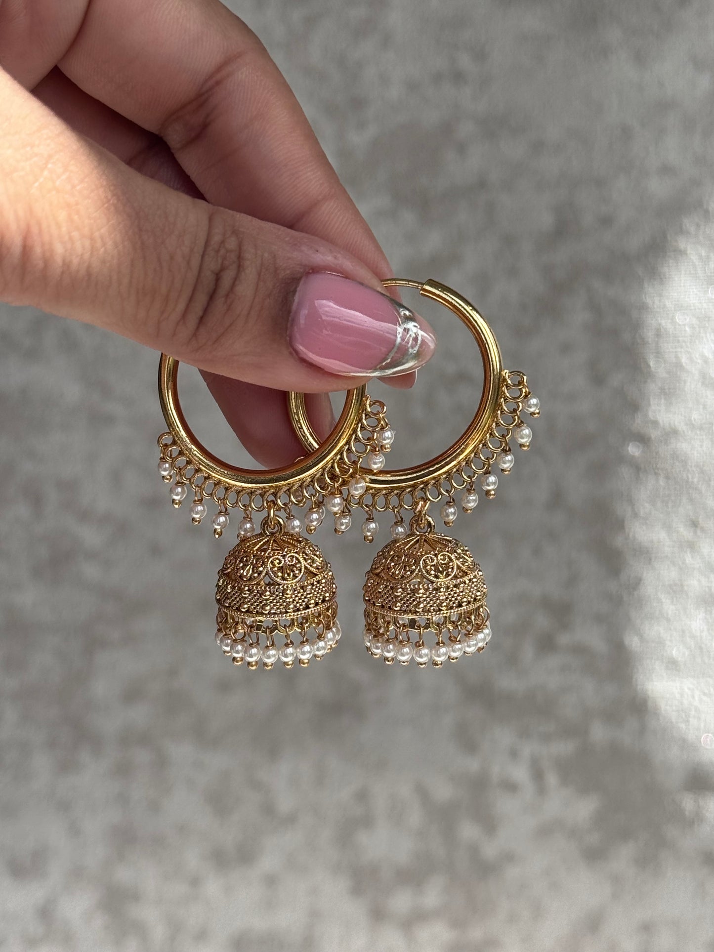 Bali Hoop Jhumka Earrings | The Tara Collection