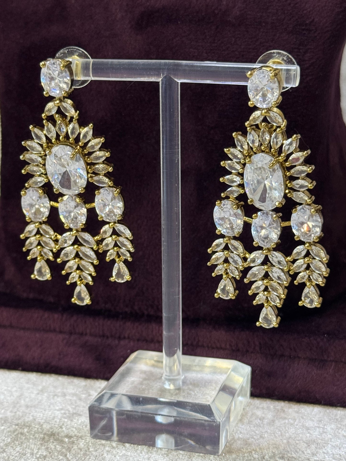 Double Layer American Diamond Necklace Set | The Tara Collection