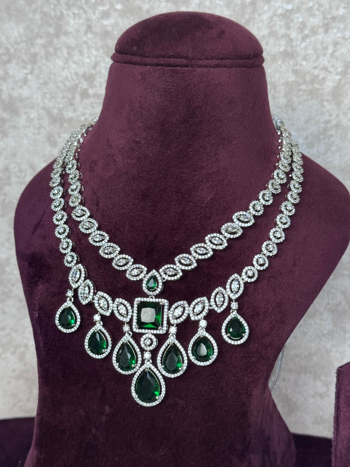 Aaradhya - American Diamond Necklace Set | The Tara Collection