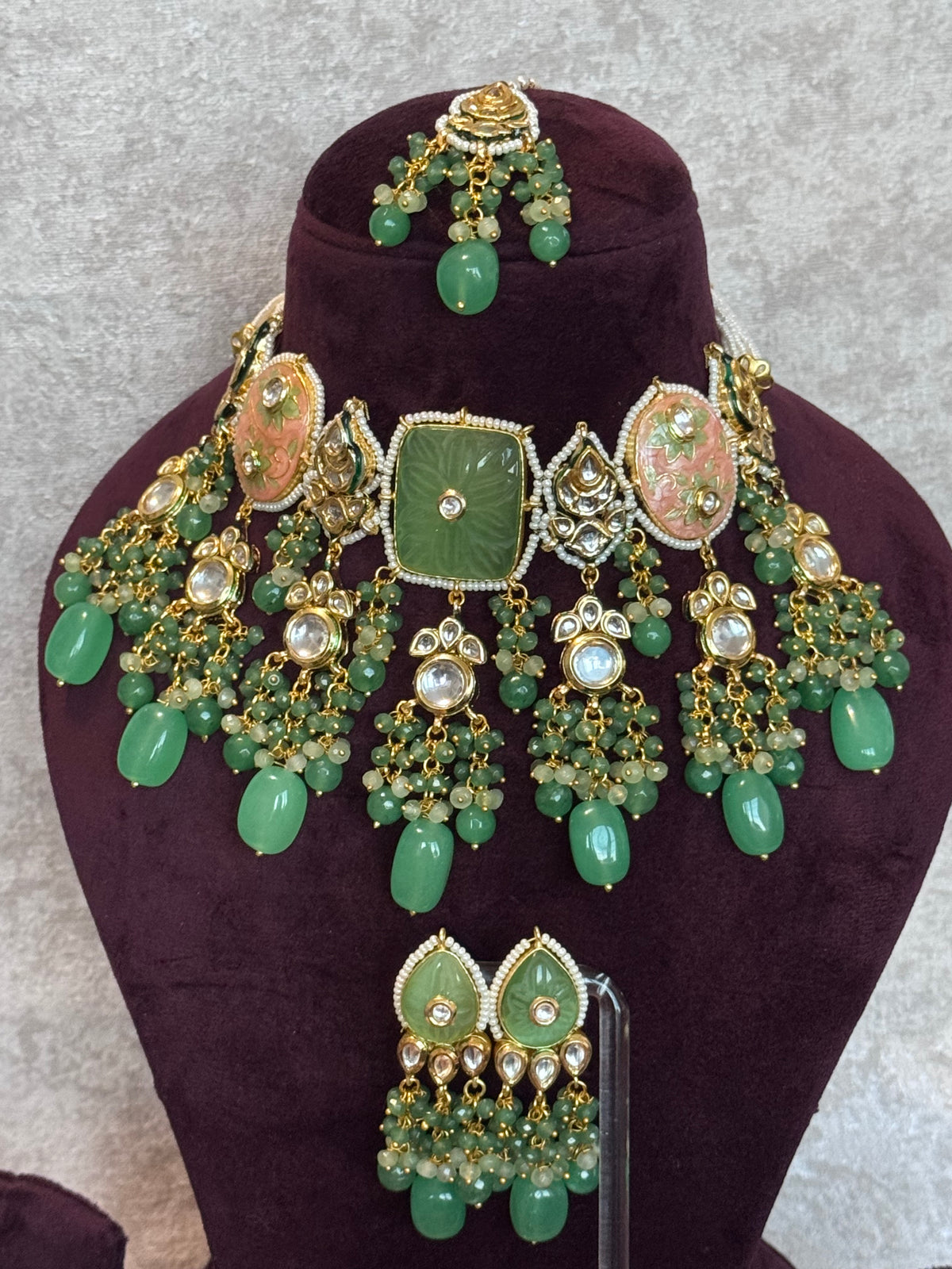 Ishani - Statement Meenakari & Kundan Necklace Set | The Tara Collection