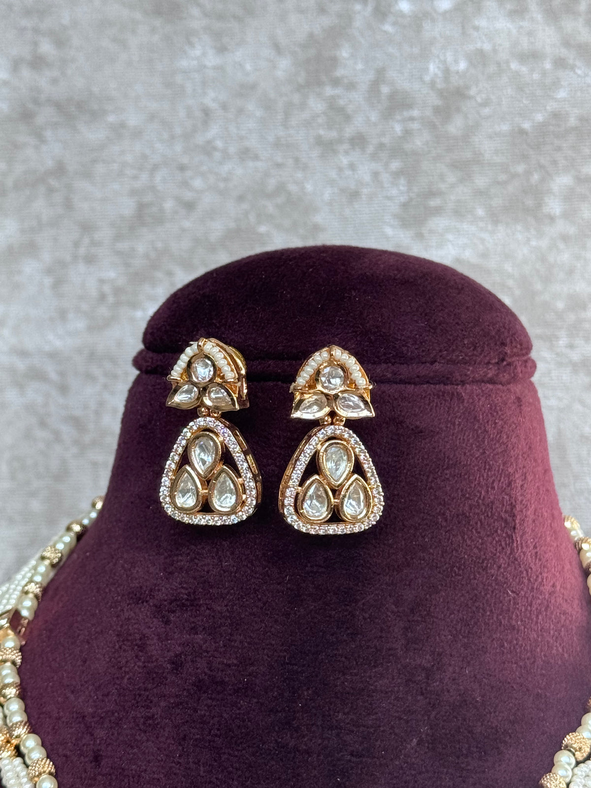 Meher - Kundan Multi Chain Long Necklace set | The Tara Collection