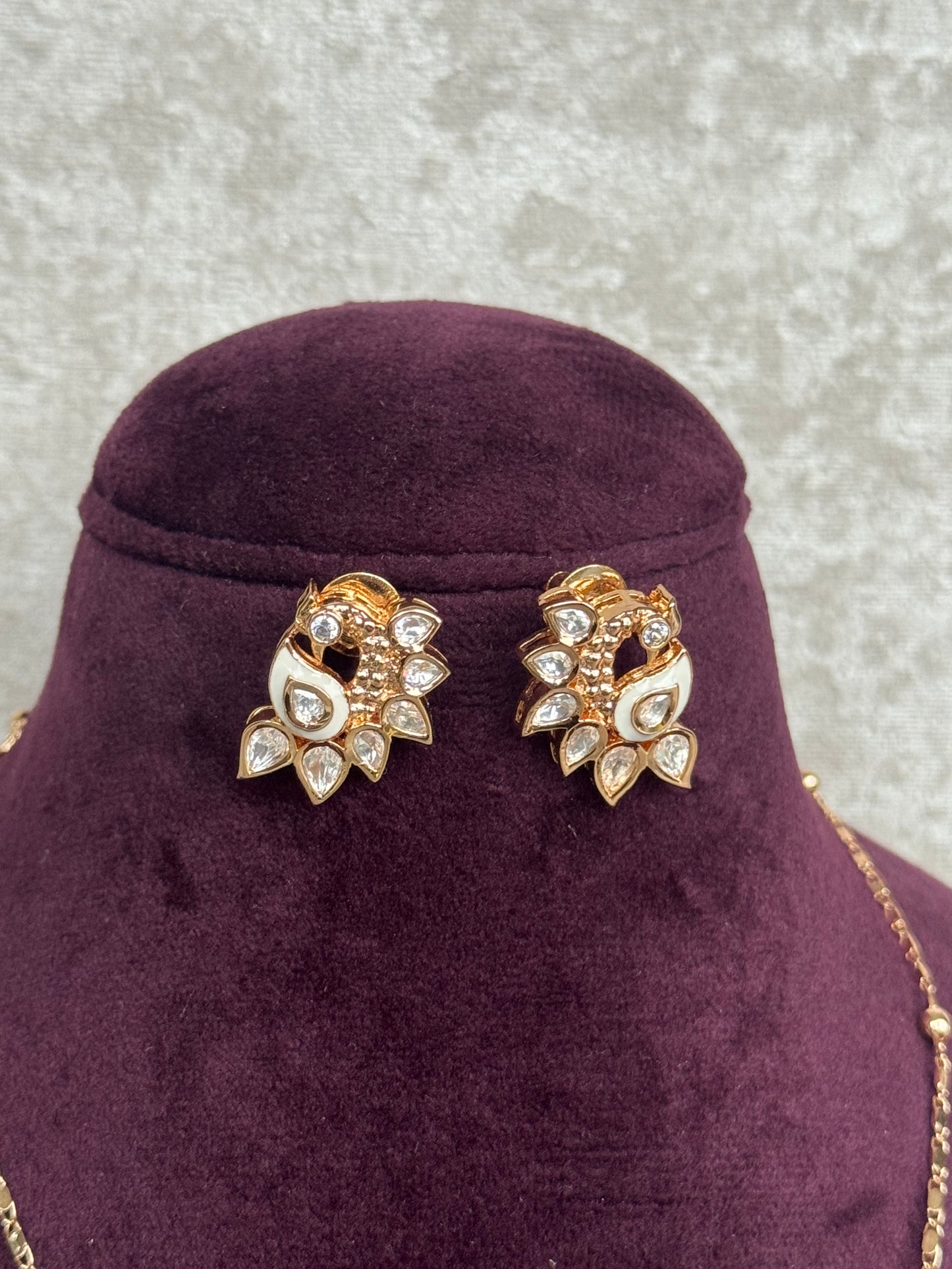 Peacock Pendent Set with Studs
