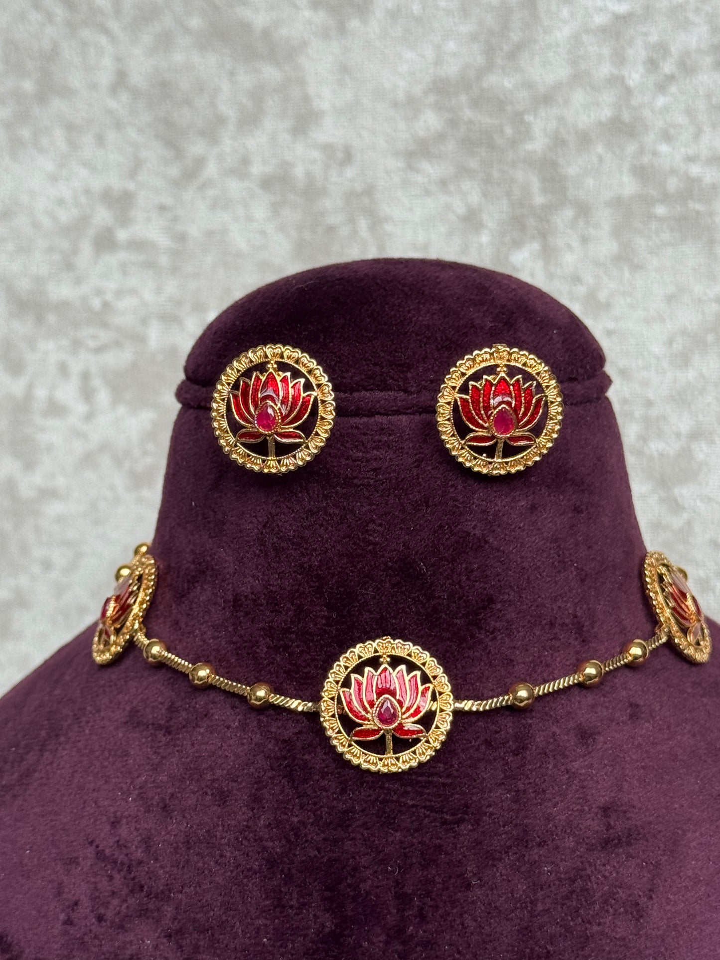 Lotus Coin Necklace Set | The Tara Collection