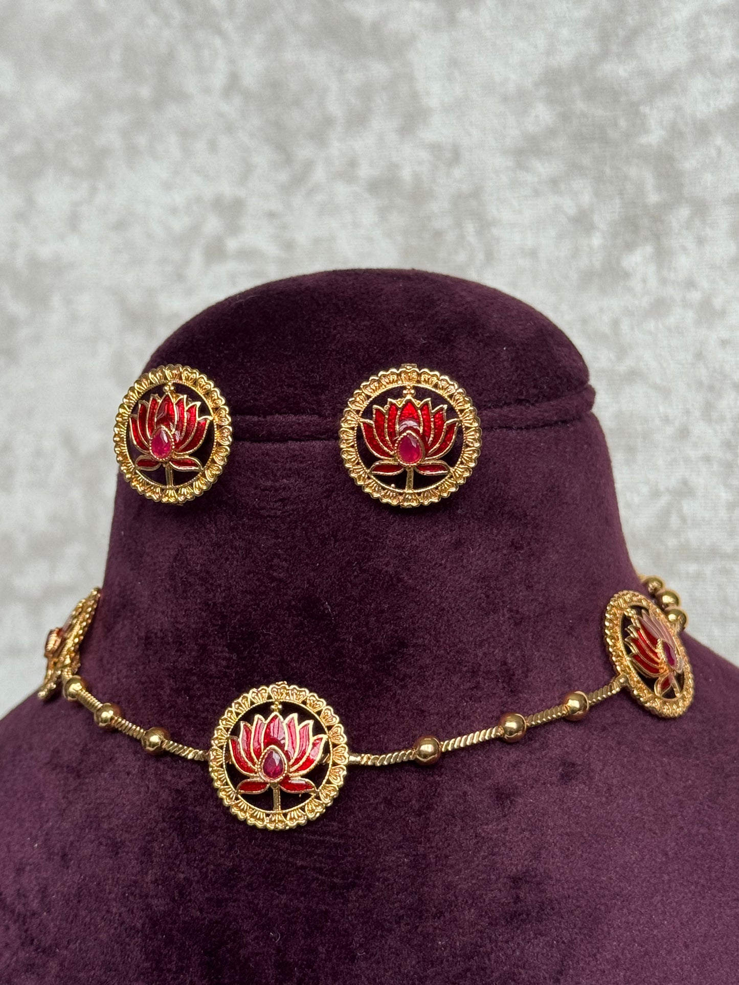 Lotus Coin Necklace Set | The Tara Collection