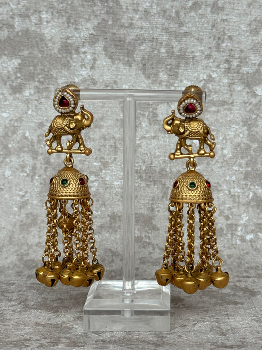 Elephant Ghungroo Earrings | The Tara Collection