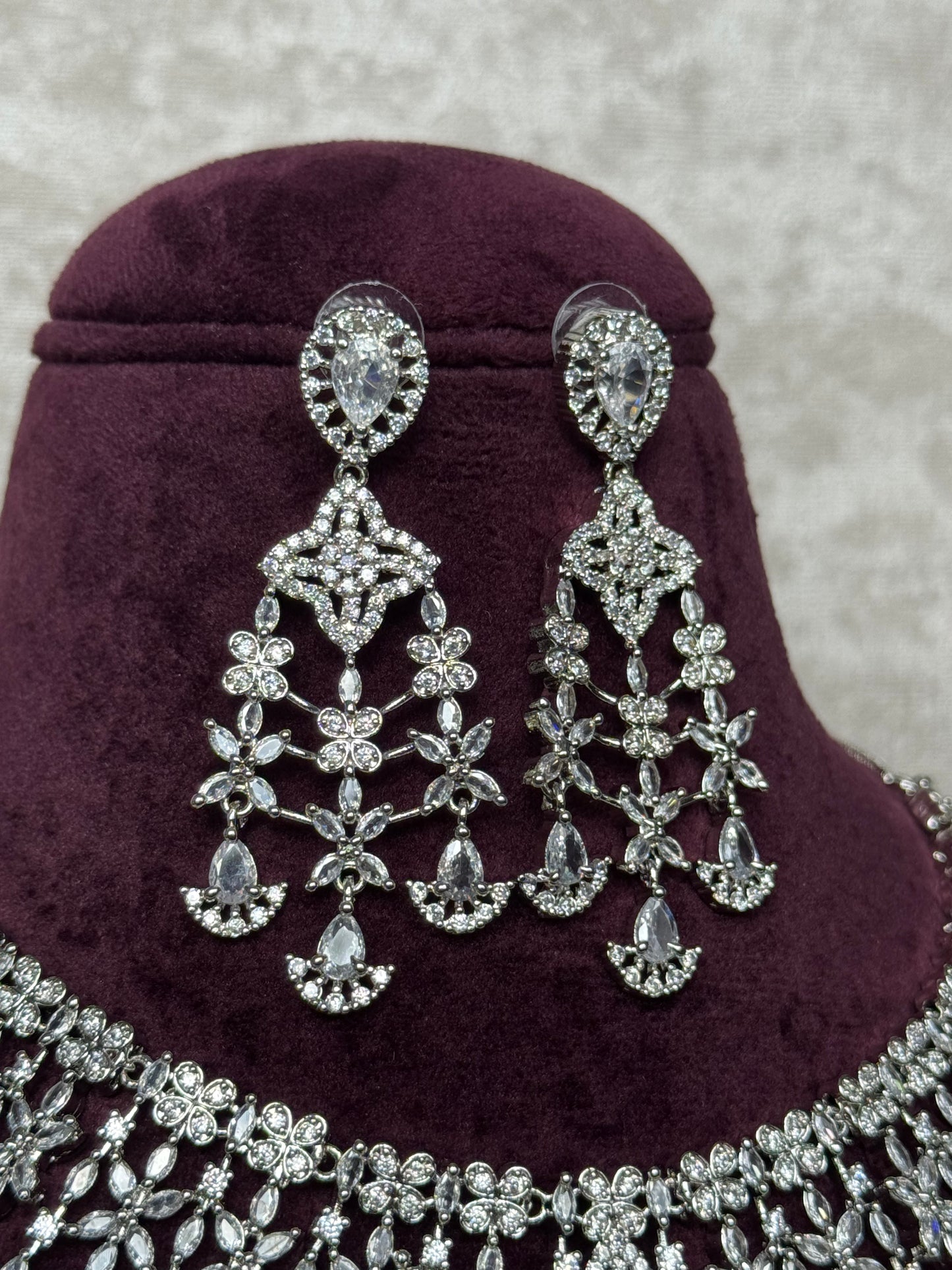 Clear Statement American Diamond Set | The Tara Collection