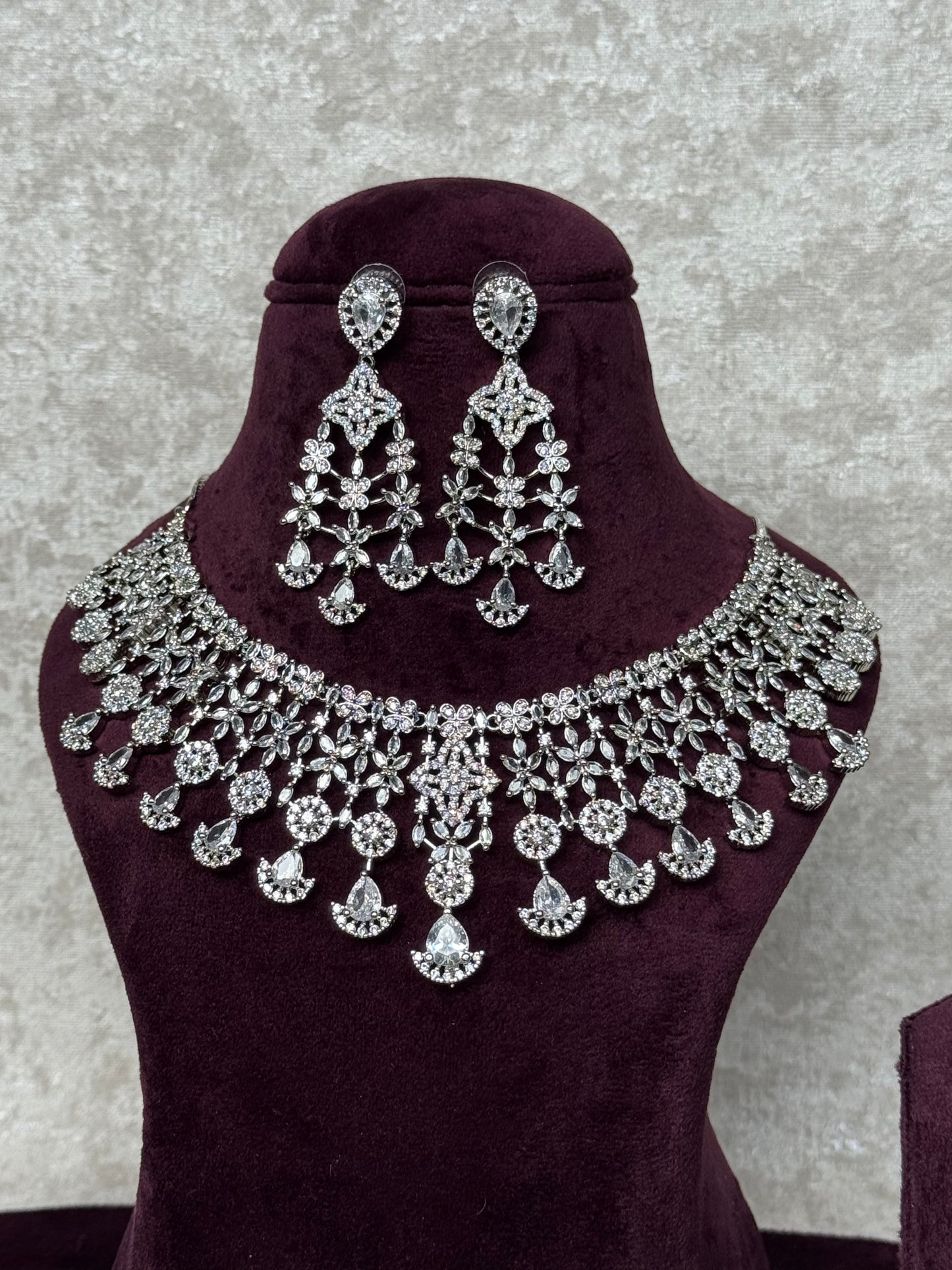 Clear Statement American Diamond Set | The Tara Collection
