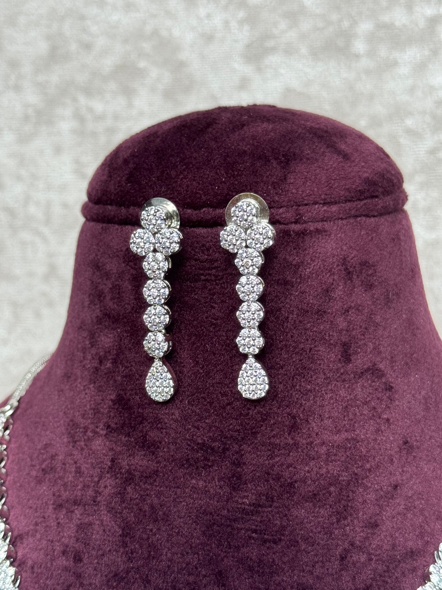 Simple Clear American Diamond Set | The Tara Collection