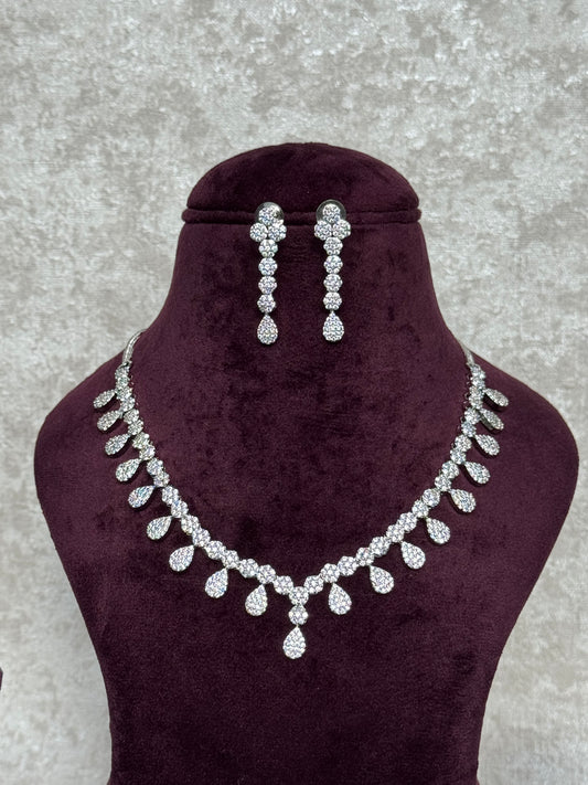 Simple Clear American Diamond Set | The Tara Collection