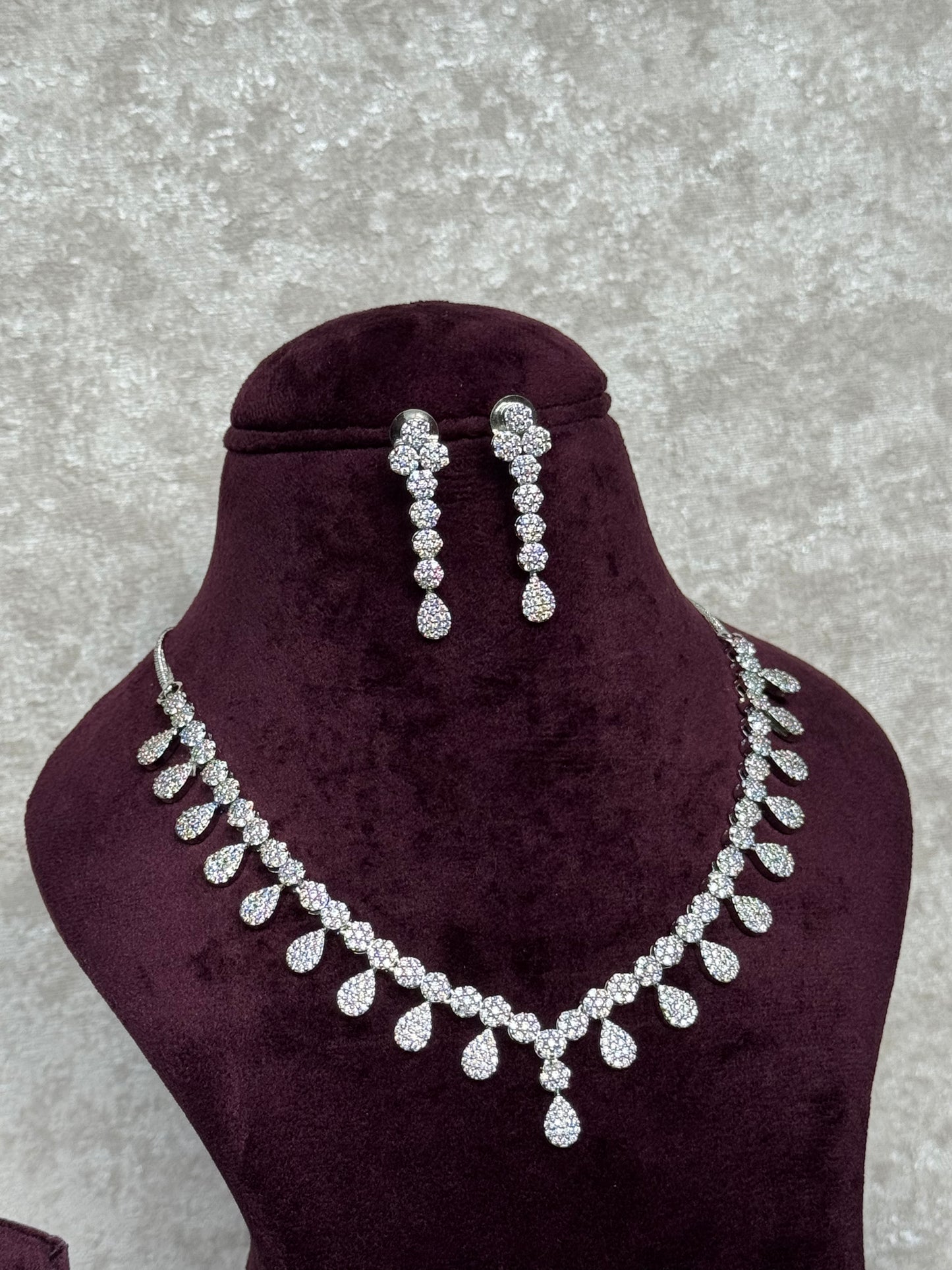 Simple Clear American Diamond Set | The Tara Collection