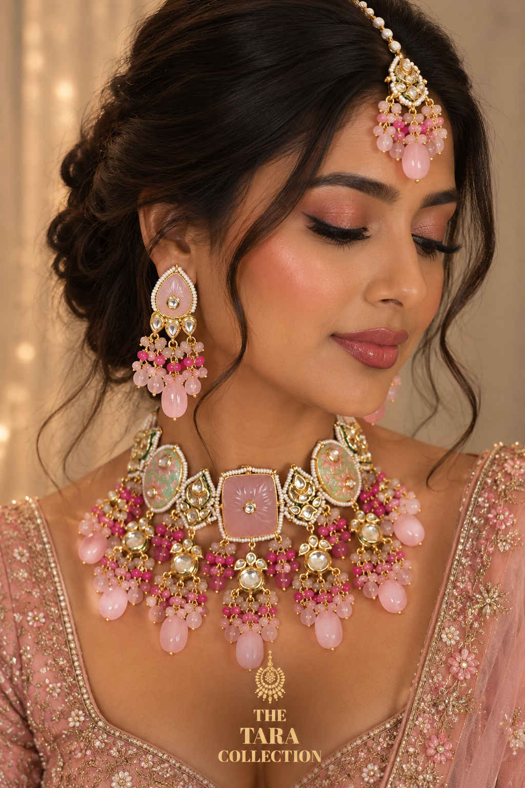 Ishani - Statement Meenakari & Kundan Necklace Set | The Tara Collection