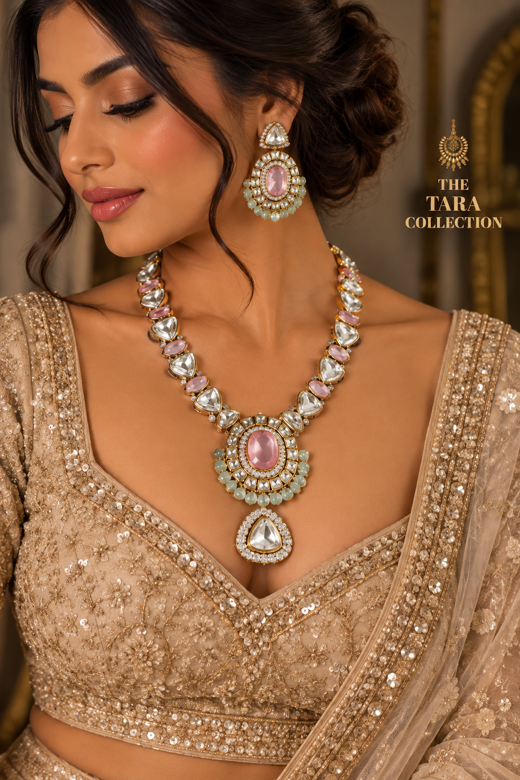 Aditi - Statement Kundan-Inspired Necklace Set | The Tara Collection
