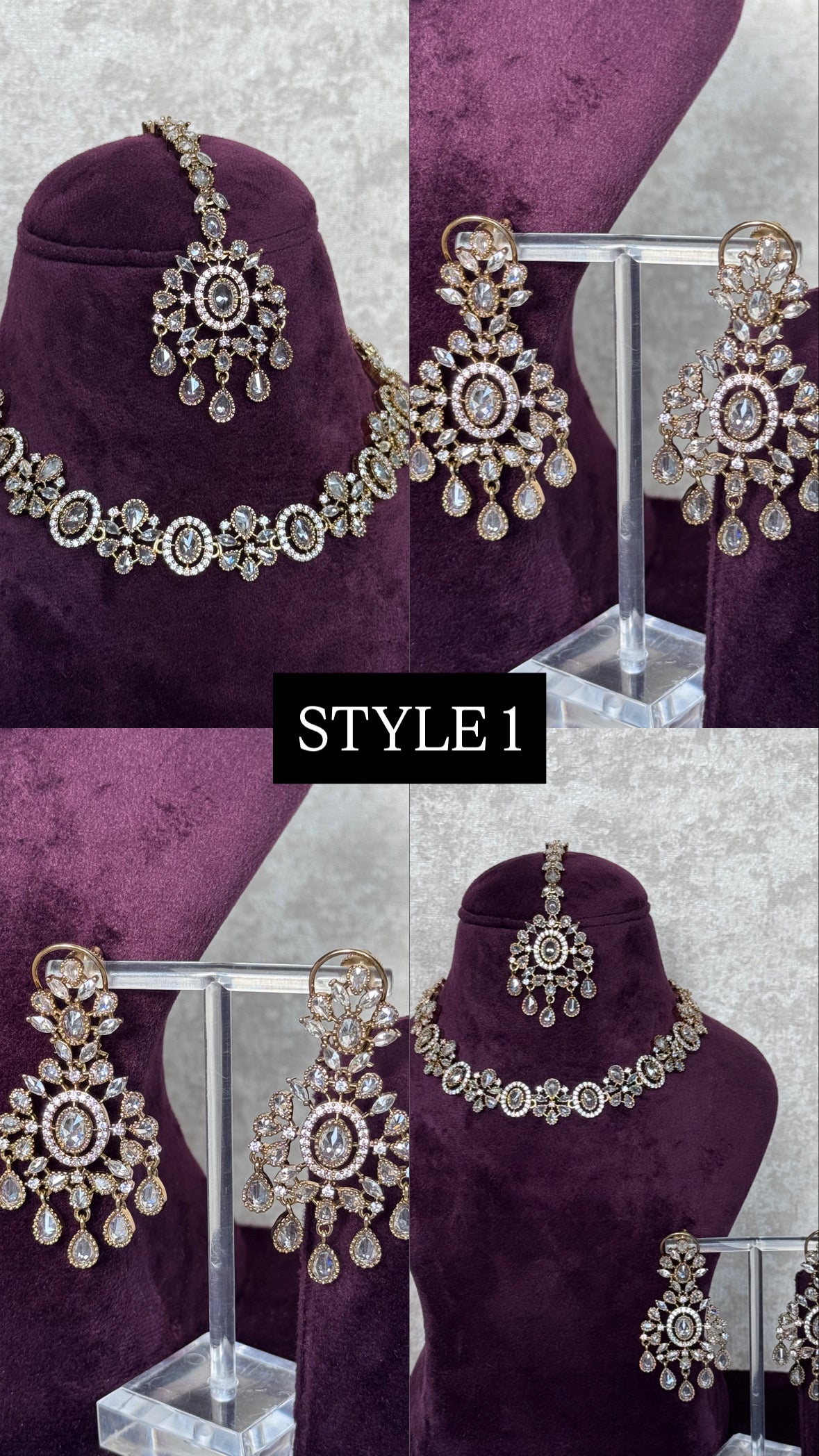 Gold Tone AD Cubic Zirconia Necklace Sets | The Tara Collection