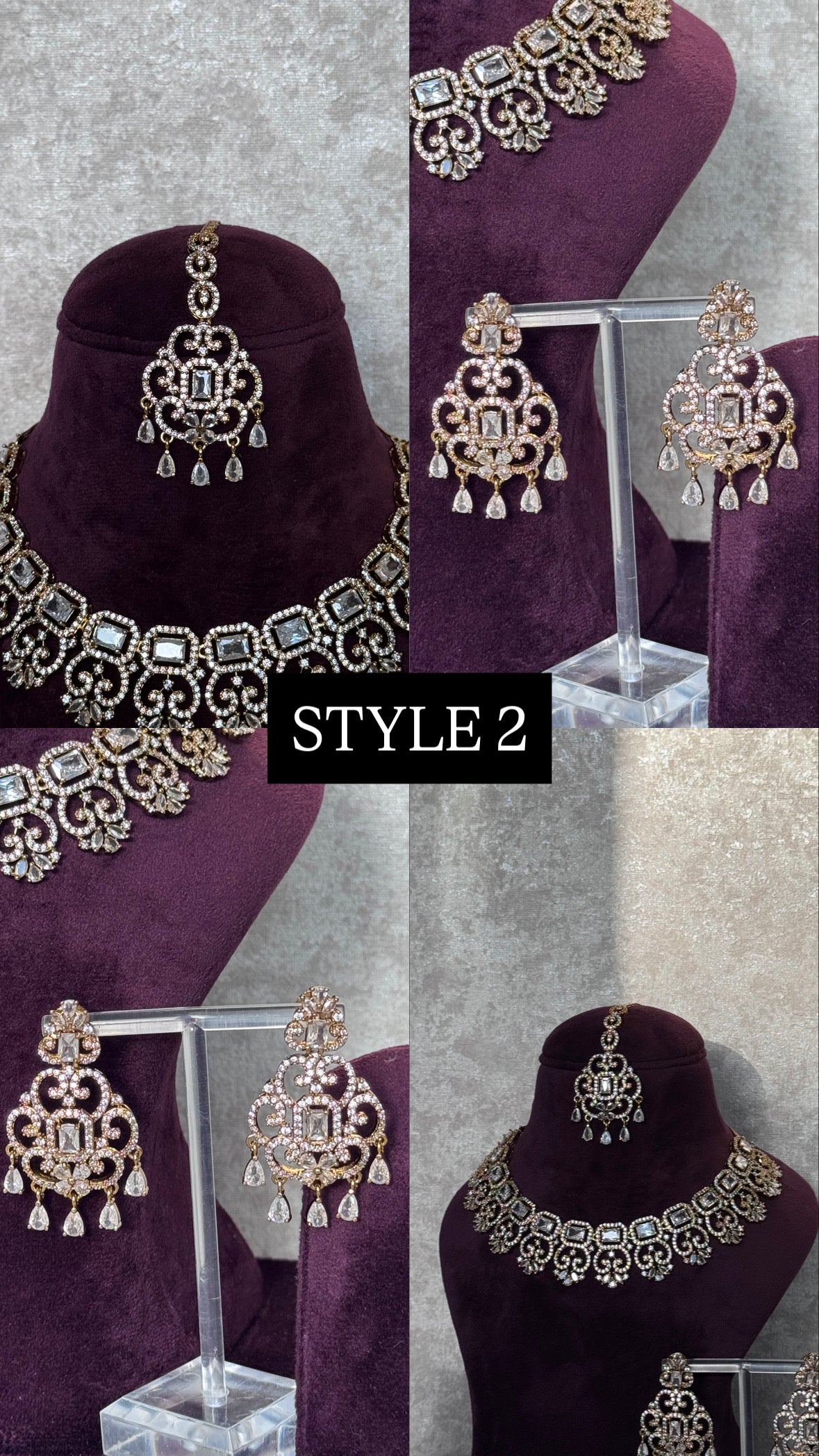 Gold Tone AD Cubic Zirconia Necklace Sets | The Tara Collection