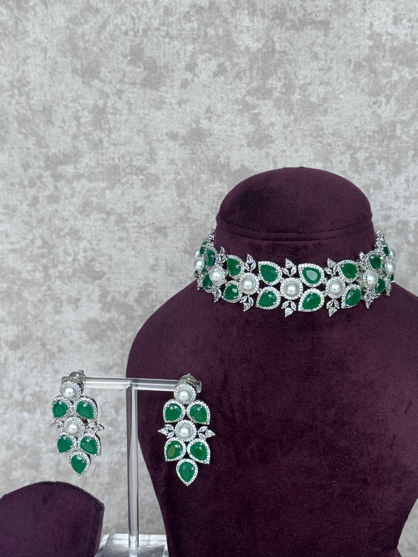 American Diamond Choker Set | The Tara Collection