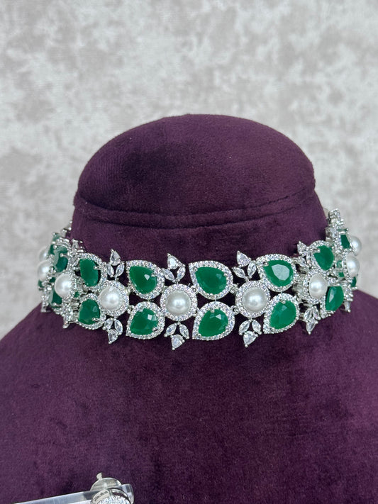 American Diamond Choker Set | The Tara Collection