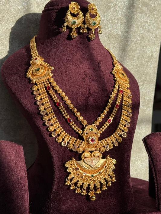 Heritage Mala Necklace Set | Multi-Chain Mala & Earrings