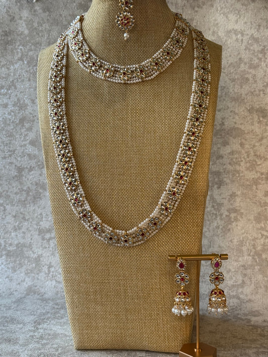 Regal Pearl Necklace Set with Jhumka Earring