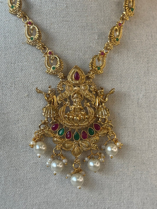 High Gold Polish Temple Necklace Set