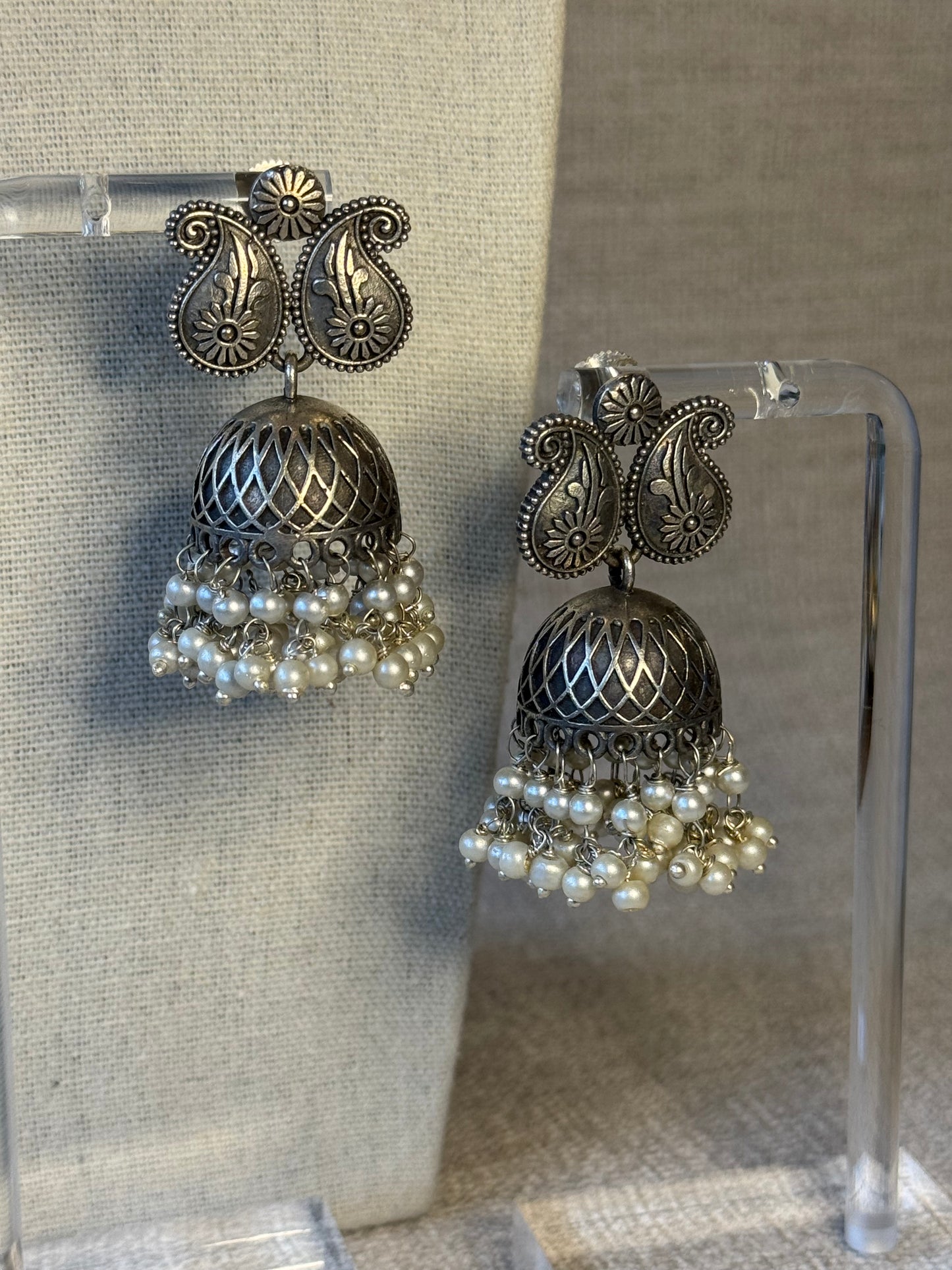 Oxidised Clustered Pearl Style Set