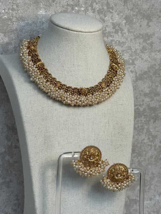Pearl Gold-plated Necklace Set