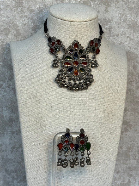 Oxidised Choker Set