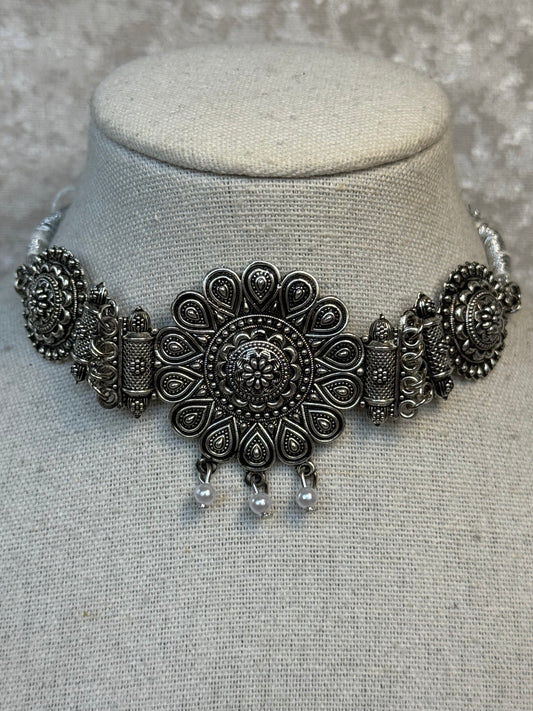 Oxidised Choker Set