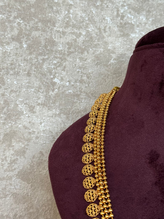 Gold Long Necklace Mala Set