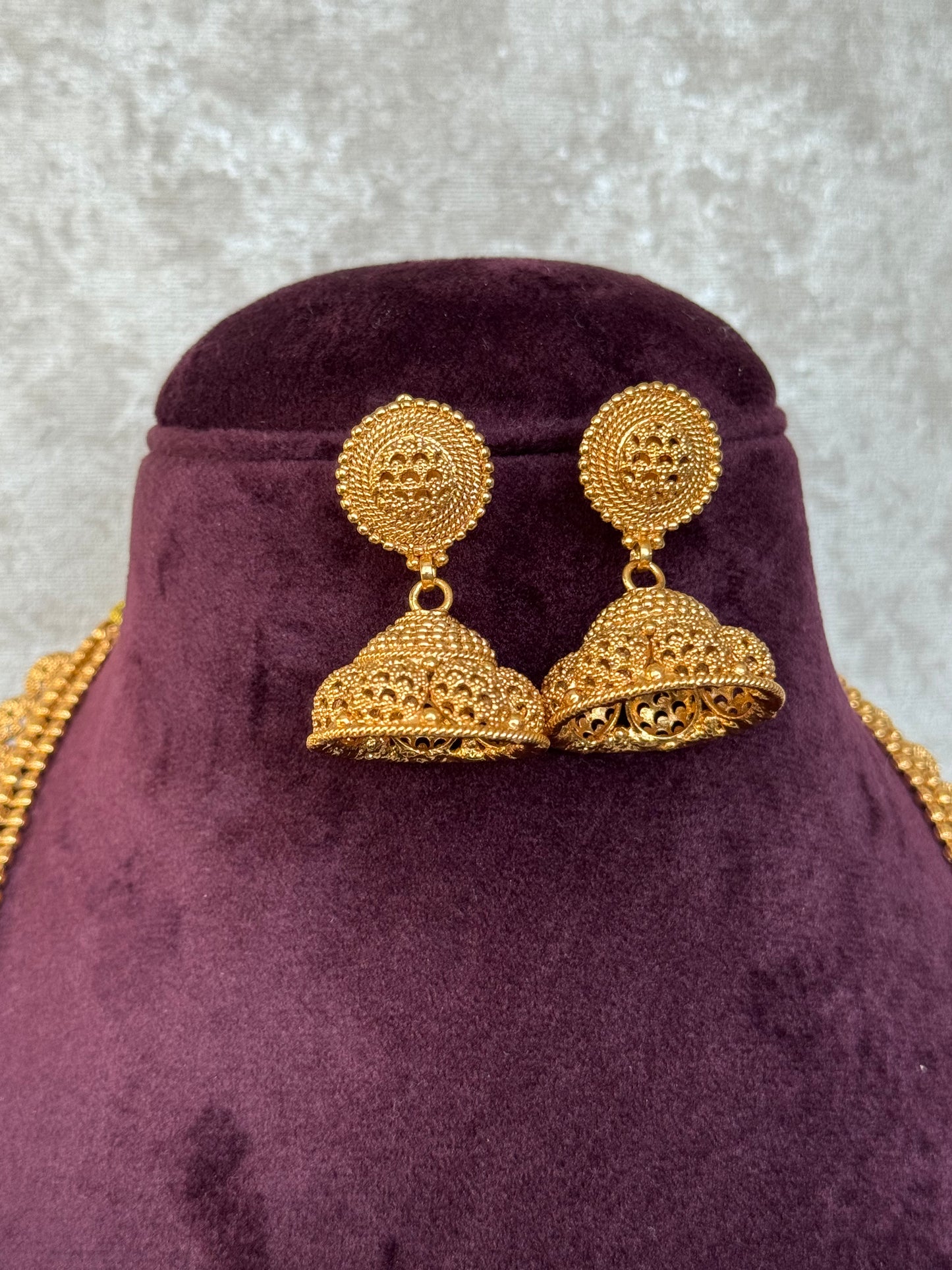 Gold Long Necklace Mala Set