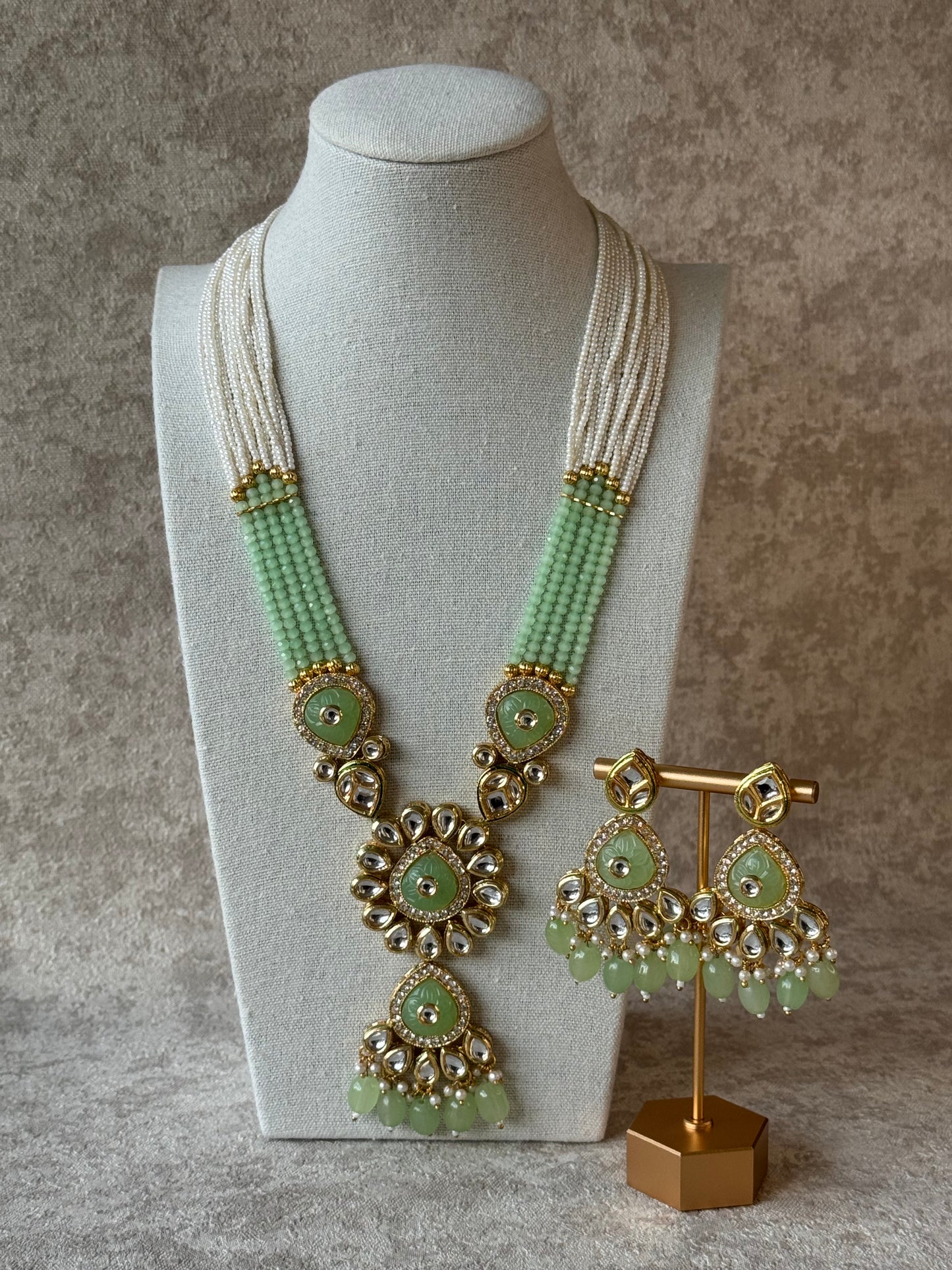 Kundan Beaded Statement Necklace Set (Multiple Colours)